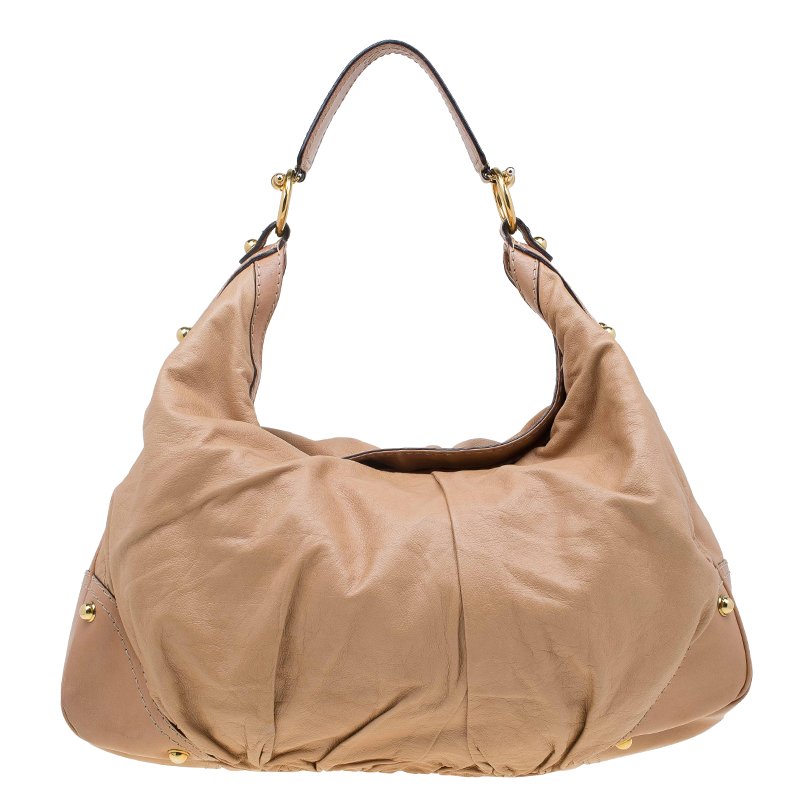 مملوكة مسبقًا حقيبة غوتشي جوكي جلد بني كبيرة