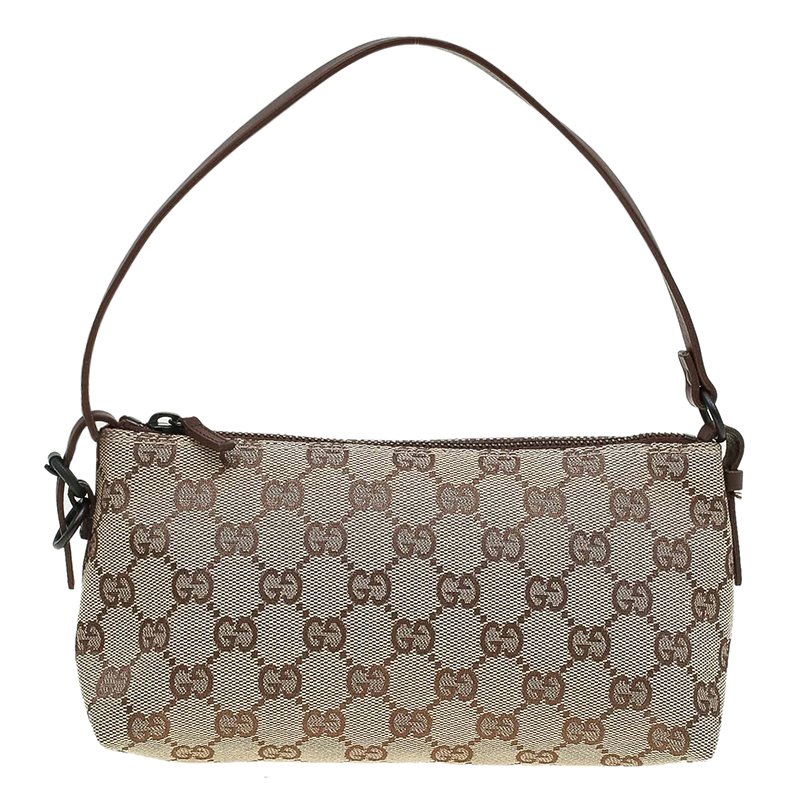 Brown Gucci GG Canvas Baguette