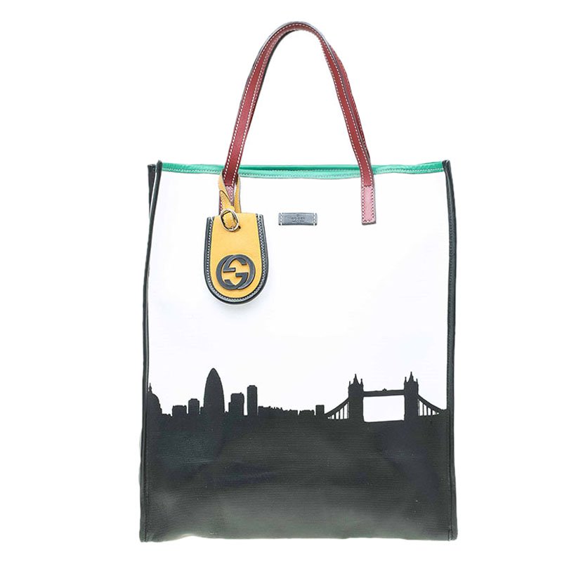 Gucci Multicolor Coated Canvas Limited Edition London Olympics Tote