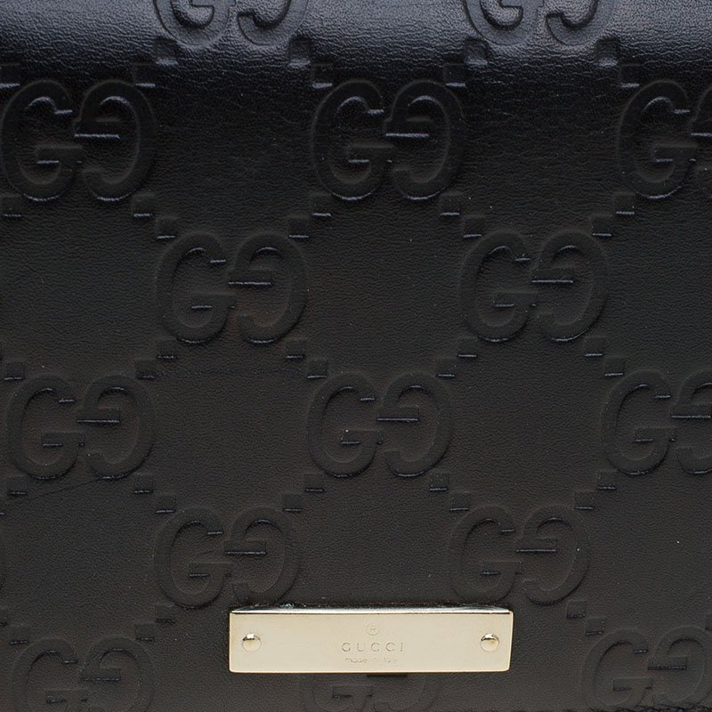 Gucci Guccissima Black Leather Chain Wallet — BLOGGER ARMOIRE