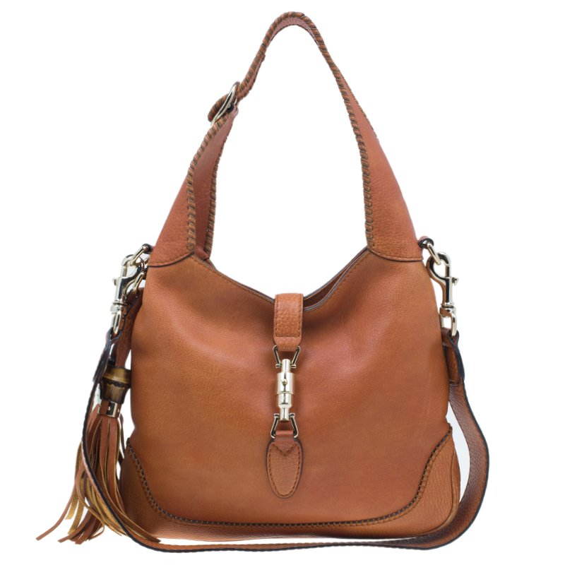 مملوكة مسبقًا Gucci Orange Leather Medium Jackie Hobo