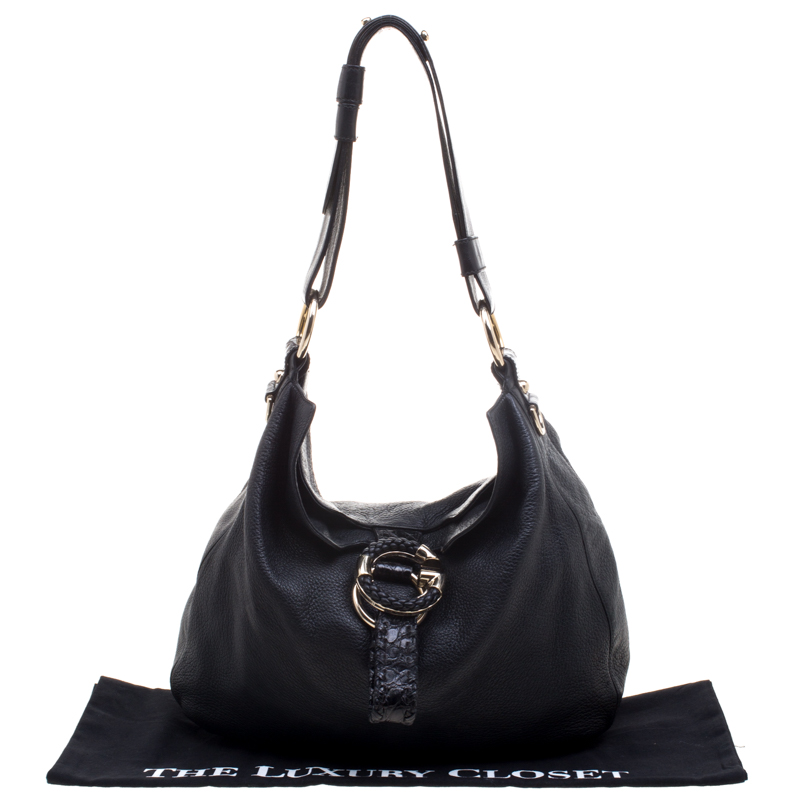 Gucci Black Pebbled Leather Large Wave Hobo Gucci | TLC