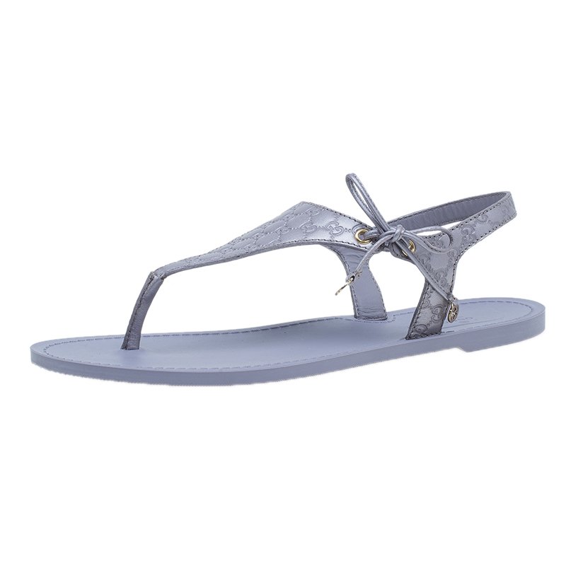 Gucci Lavender Leather Katina Thong Sandals Size 36 Gucci | The Luxury ...