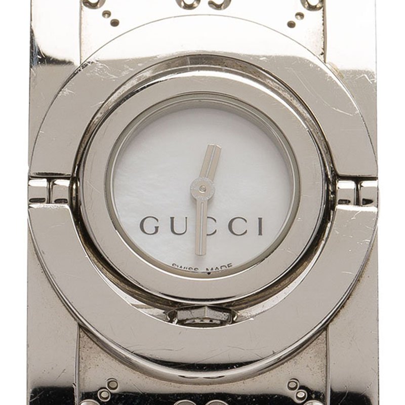 Gucci White Stainless Steel Twirl Women's Wristwatch 22MM