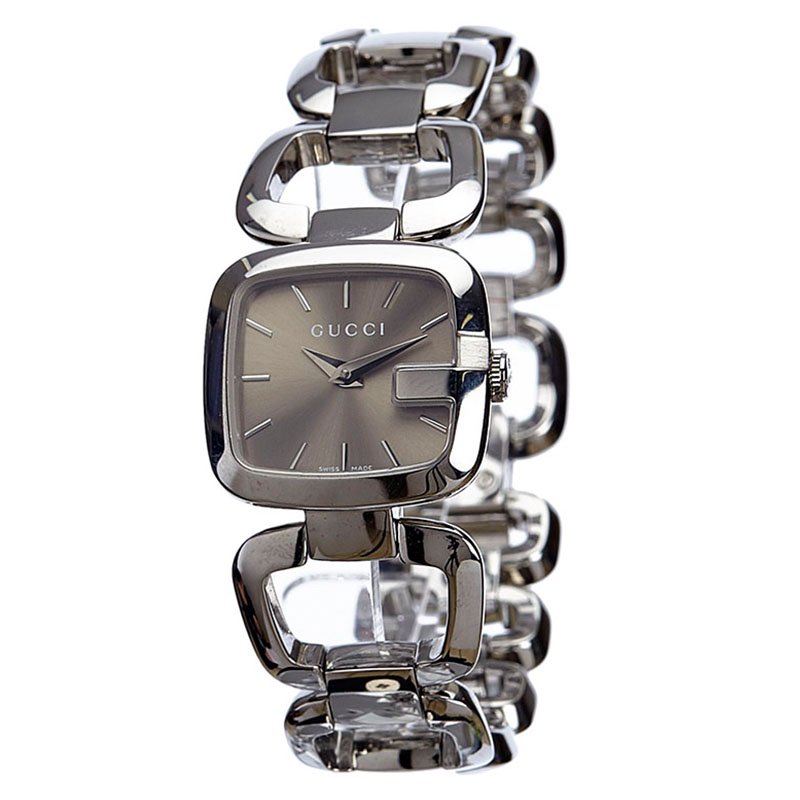 Pre Owned Gucci Brown Stainless Steel G-Series Women's Wristwatch 24MM