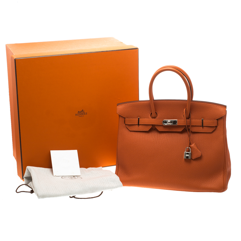 Pre-owned Hermes Birkin 35 Orange H Togo Gold Hardware – Khalibags
