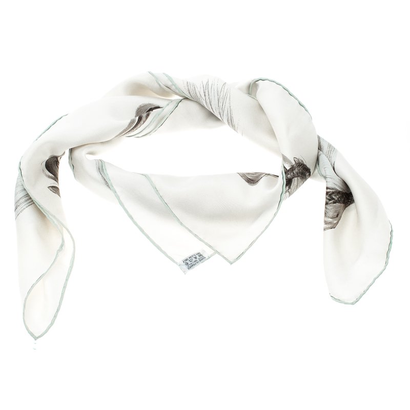 white hermes scarf