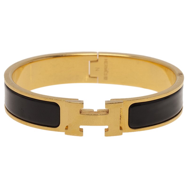 hermes black and gold bracelet