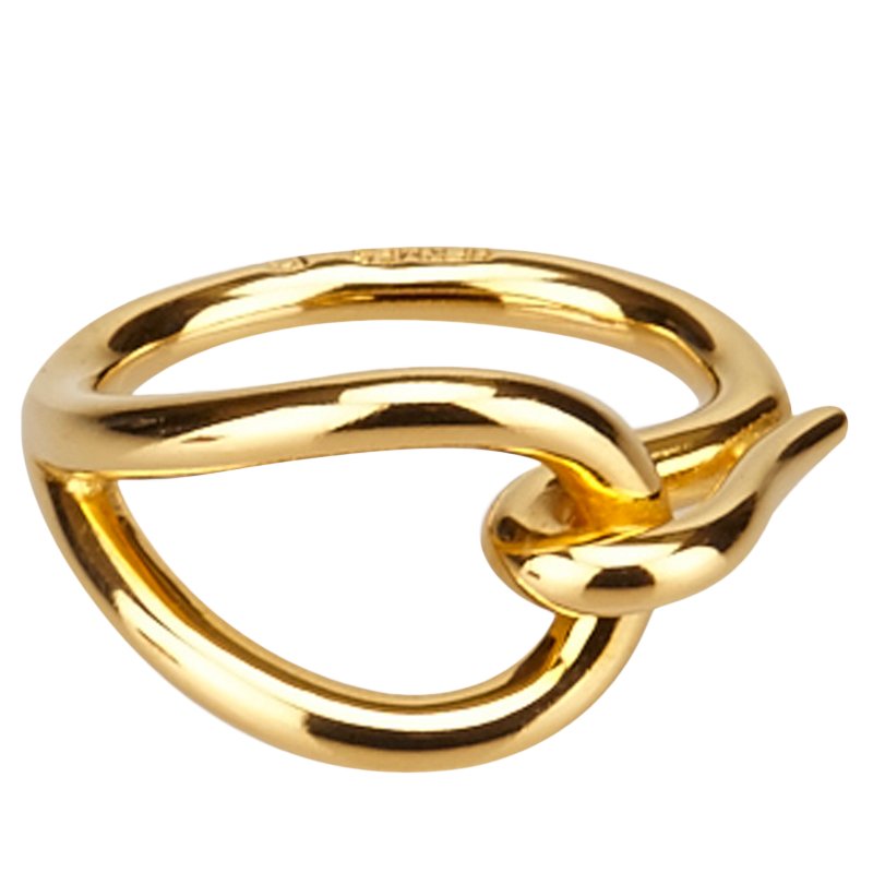 Hermes Gold Tone Jumbo Hook Scarf Ring 