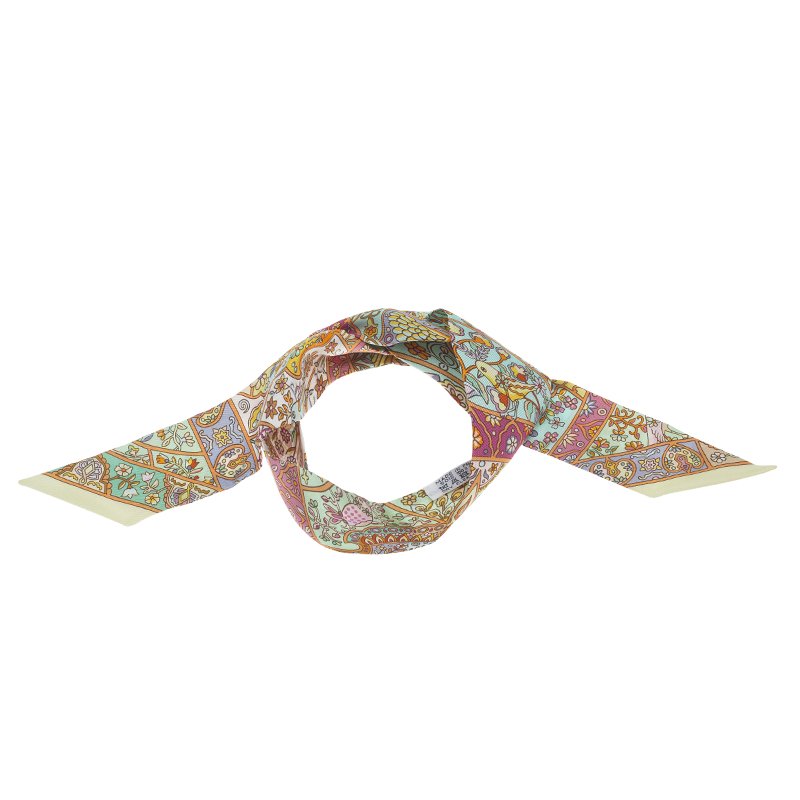 Pre Owned Hermes Multicolor Silk Paisley Neck Scarf 