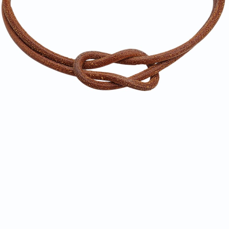 Hermes Brown Leather Choker Necklace