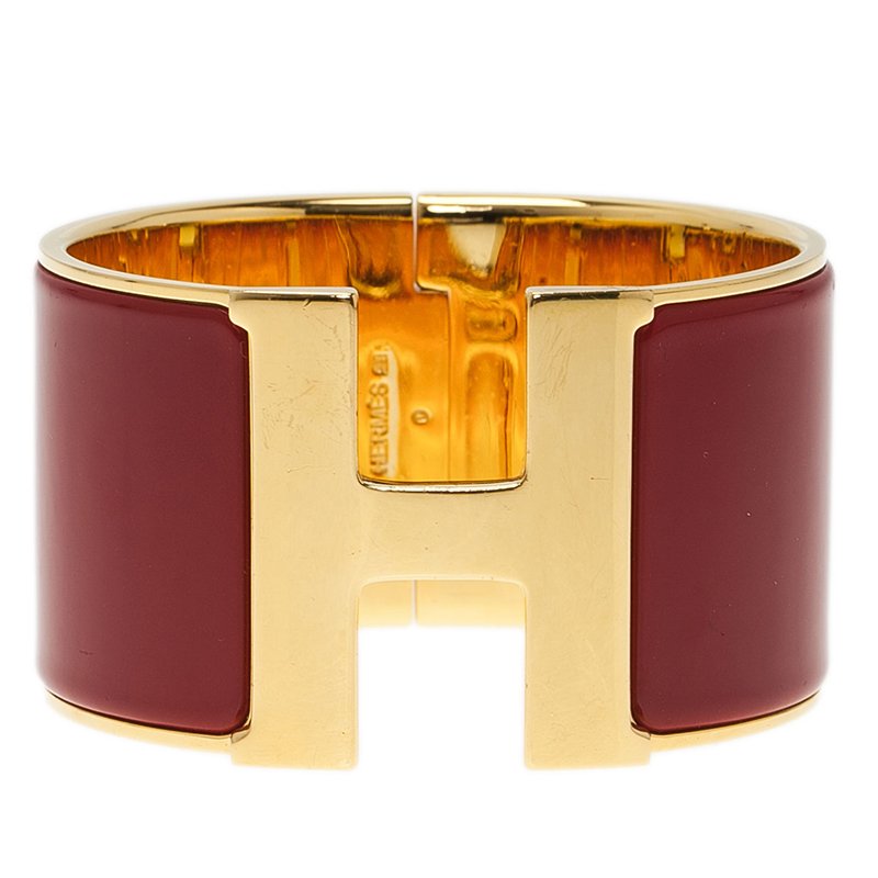 Hermès Red X Gold Vermillion Clic Clac 226575 Bracelet