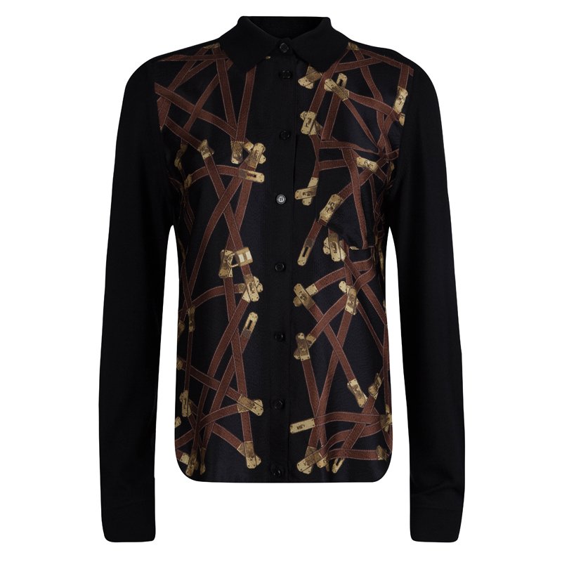 Hermes Silk Knit Print Cardigan M