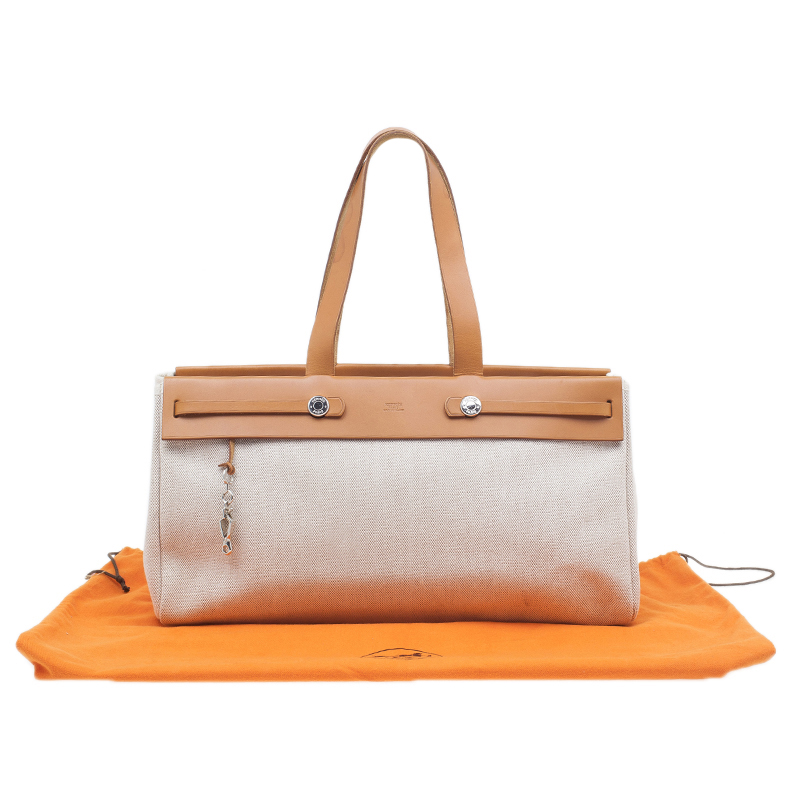 HERMES Beige Herbag Cabas GM 2 in 1 Shoulder bag Hermes