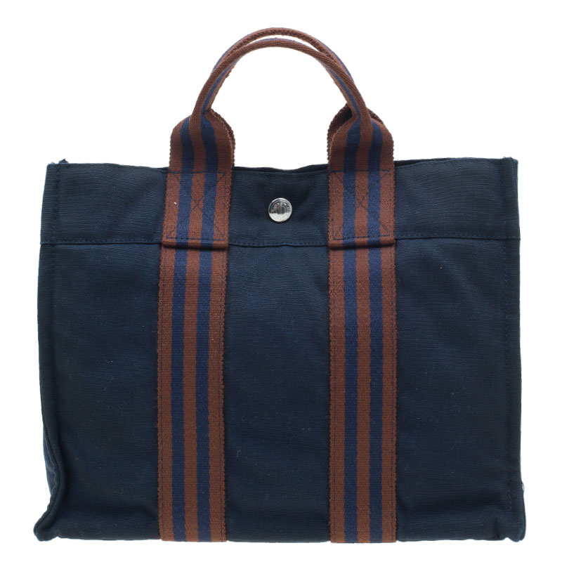 Pre Owned Hermes Navy Blue Fourre-Tout Tote PM