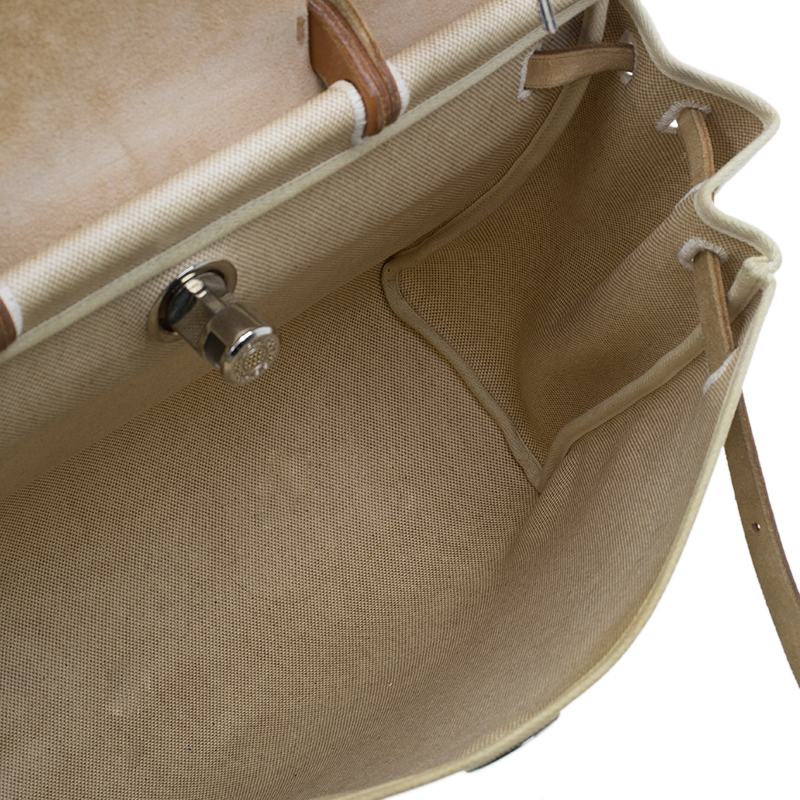 Herbag fabric handbag Hermès Beige in Cloth - 35375125