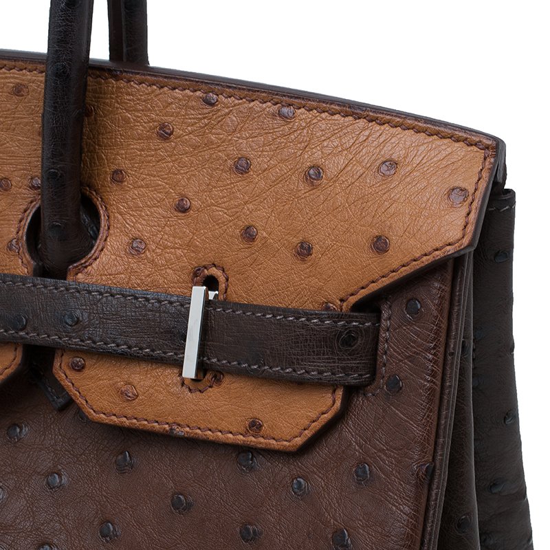 Birkin 35 ostrich handbag Hermès Brown in Ostrich - 29986518