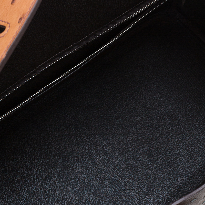 Hermes 35cm Cognac Ostrich Birkin Bag with Palladium Hardware. , Lot  #56001