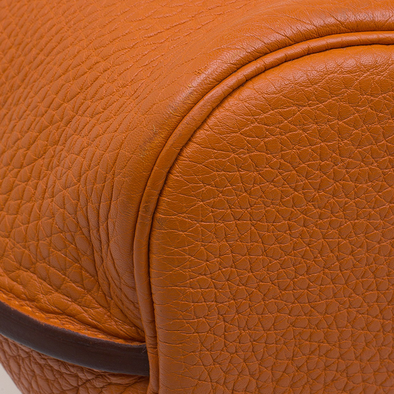 Hermes Orange Togo Leather Platinum Plated Hardware So Kelly 26 cm