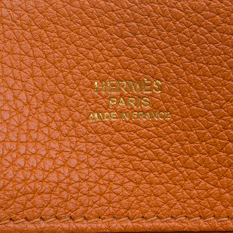 Hermes Orange Togo Leather Platinum Plated Hardware So Kelly 26 cm