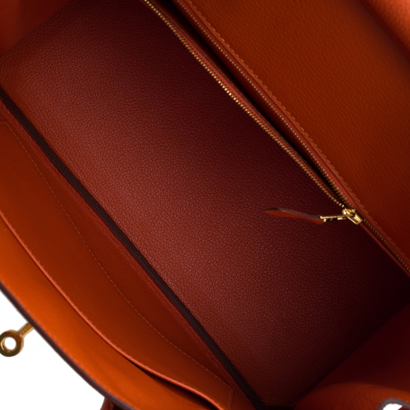 Hermès Birkin 30 Orange Feu Togo Leather Gold Hardware Handbag Bag – Lux  Addicts