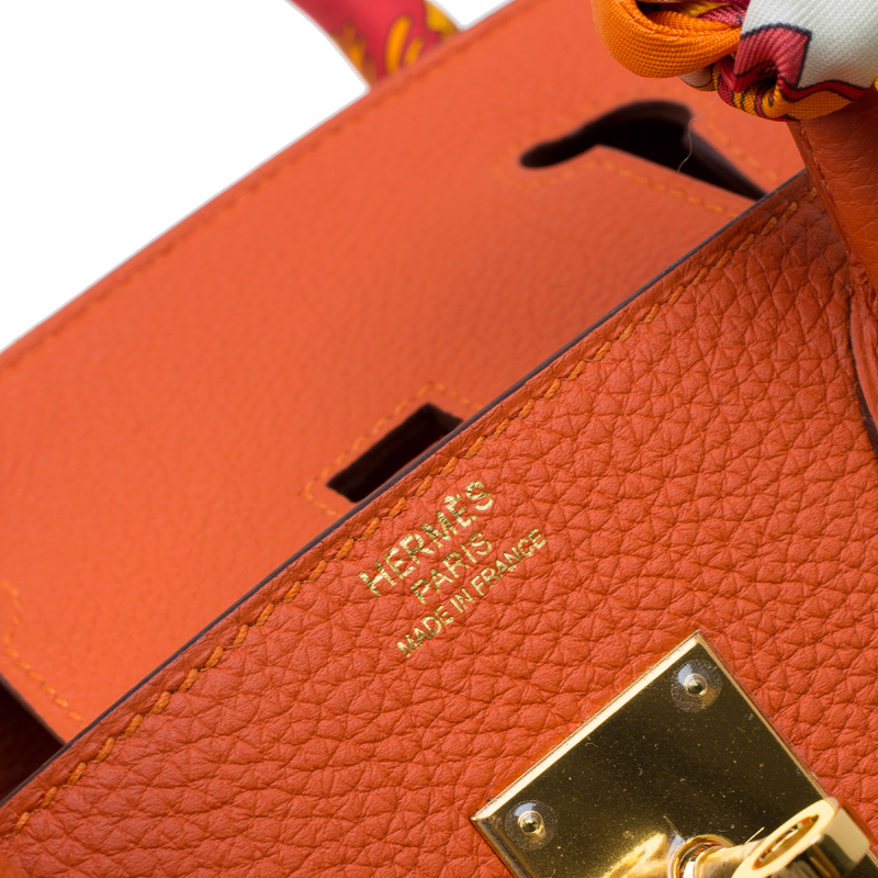 Hermes Birkin Handbag Orange Swift with Palladium Hardware 30 Orange 6287984