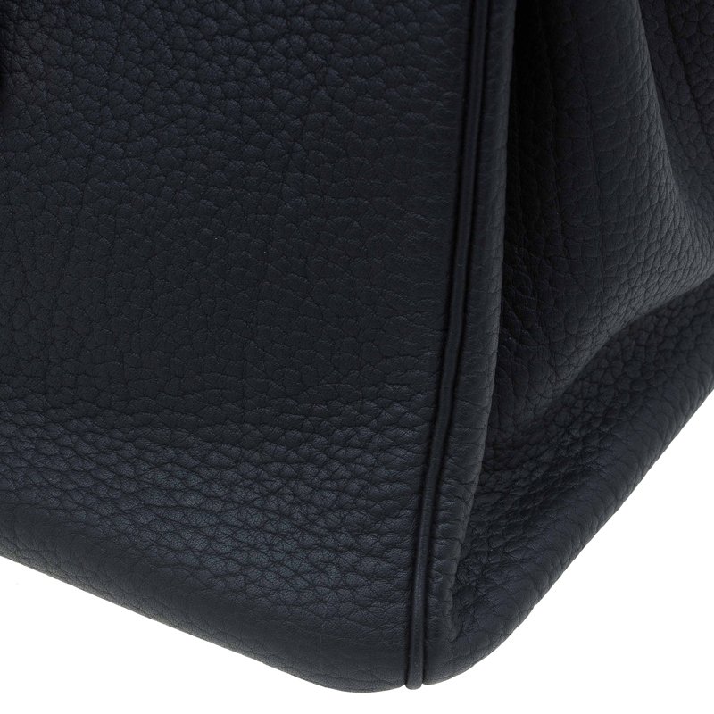Hermes 35cm Brick Fjord Leather Birkin Bag with Palladium Hardware., Lot  #64152