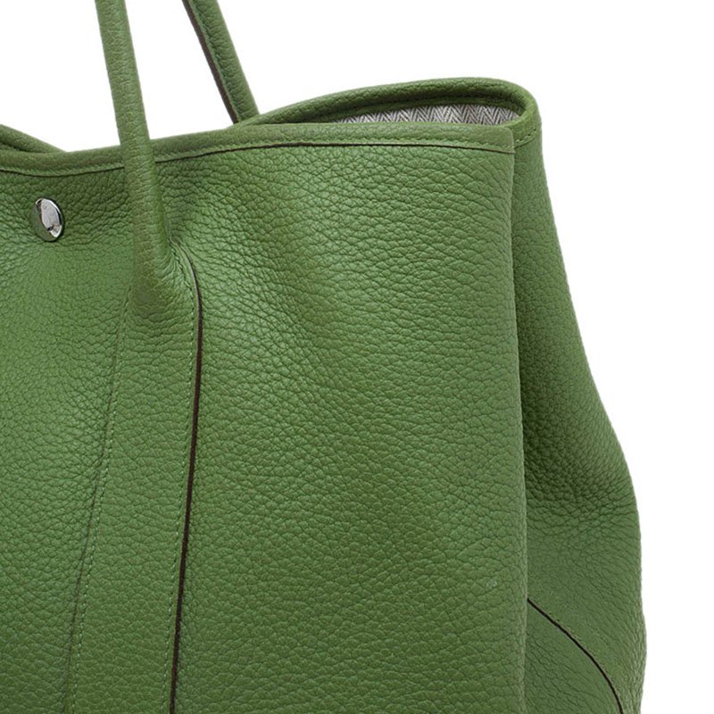 Hermes Green Pelouse Togo Leather Garden Party MM Tote Hermes