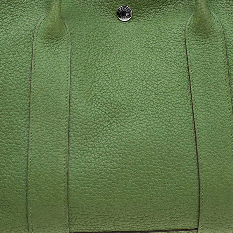 Hermes Green Pelouse Togo Leather Garden Party MM Tote Hermes