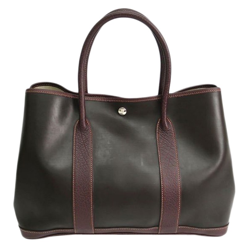 مملوكة مسبقًا Hermes Bi Color Amazonia/Leather Garden Party PM Bag