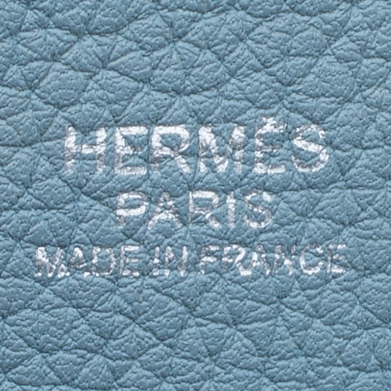 Hermès Evelyne III GM in Blue Jean Clemence Leather and Felt