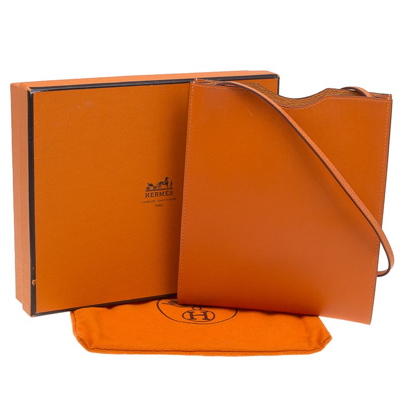 Hermes Orange Leather Onimaitou Pochette Crossbody Bag Hermes | TLC