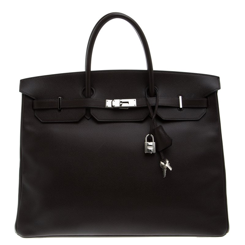Hermes Cacao Epsom Leather Palladium Hardware Birkin 40 Bag
