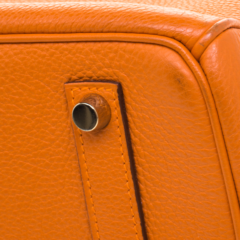 Birkin 35 leather handbag Hermès Orange in Leather - 29920344