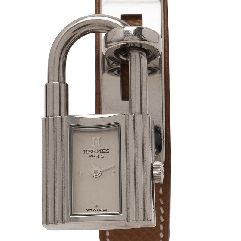 Pre Owned Hermes White Stainless Steel Kelly Women's Wristwatch 20MM