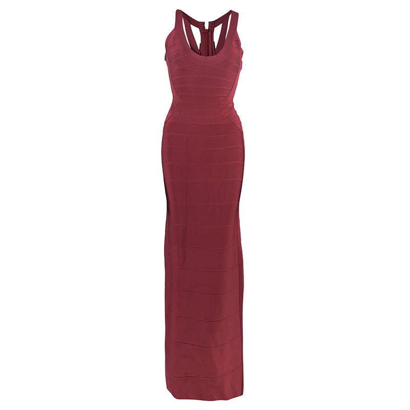 Herve Leger Juliette Long Bandage Gown S
