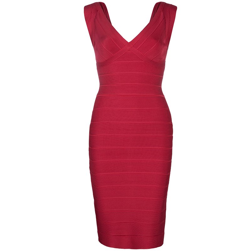 Pre Owned Herve Leger Karima Signature Essentials Dress S