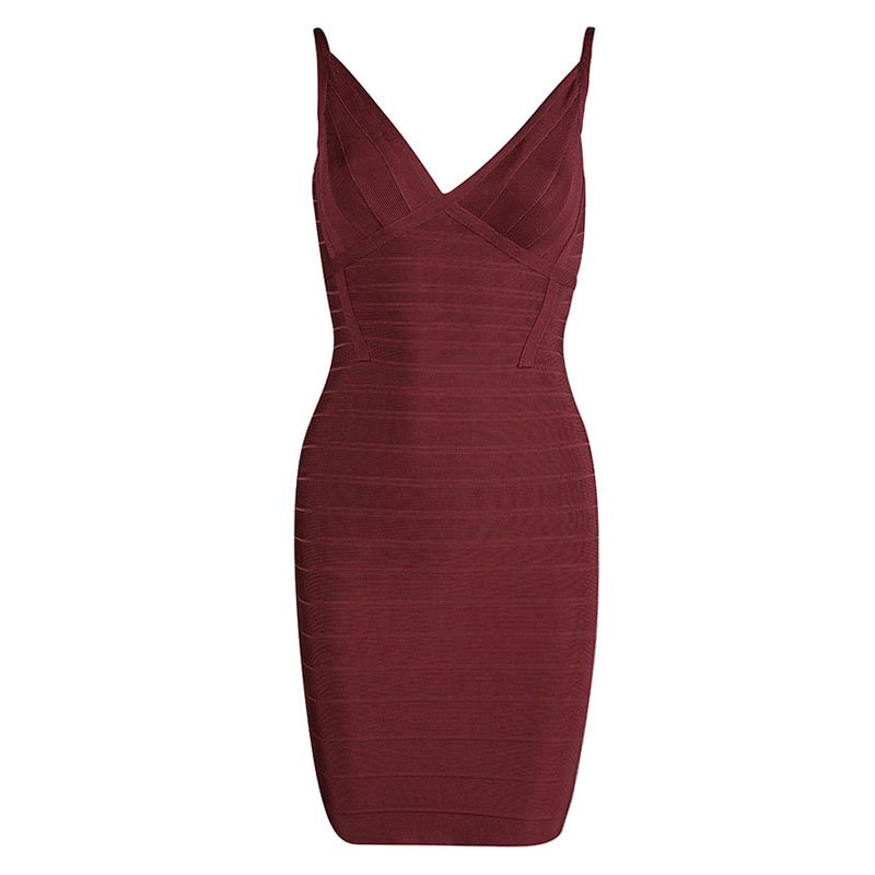 Herve Leger Scarlet Sleeveless Bandage Dress XS