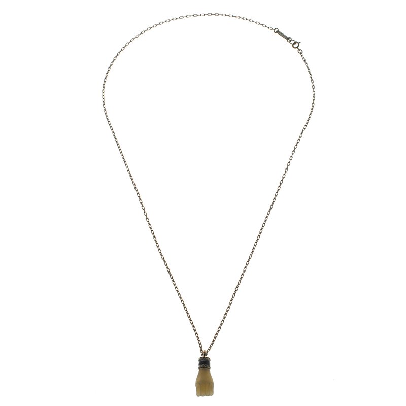 Pre Owned Isabel Marant Love Buzz Hand Gold Tone Necklace