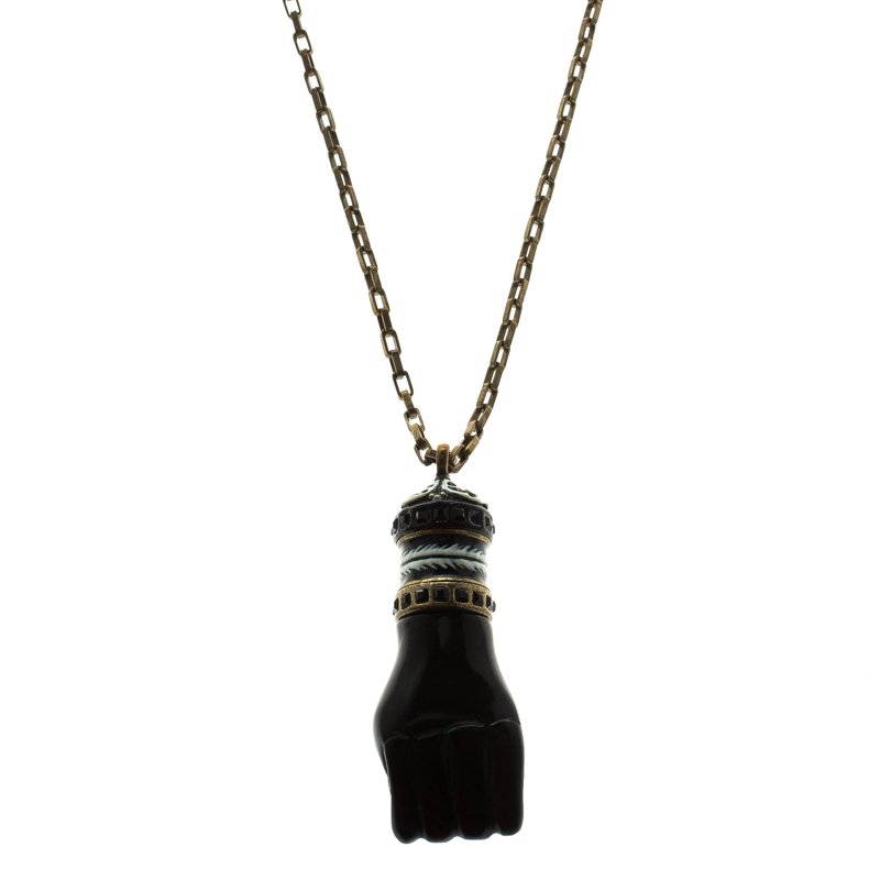 Isabel Marant Love Buzz Hand Gold Tone Necklace