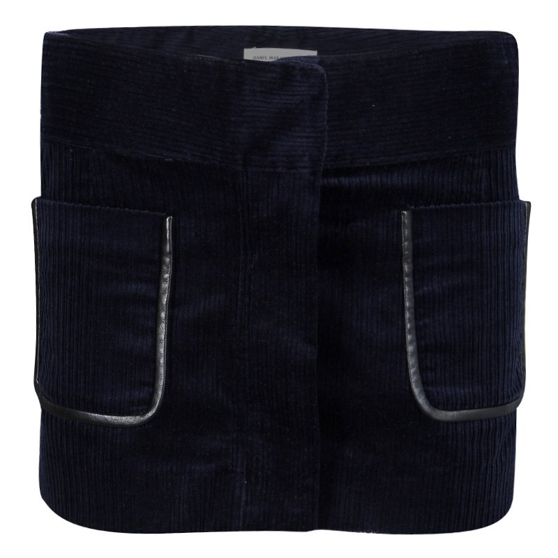 Pre Owned Isabel Marant Etoile Navy Blue Corduroy Mini Skirt M 