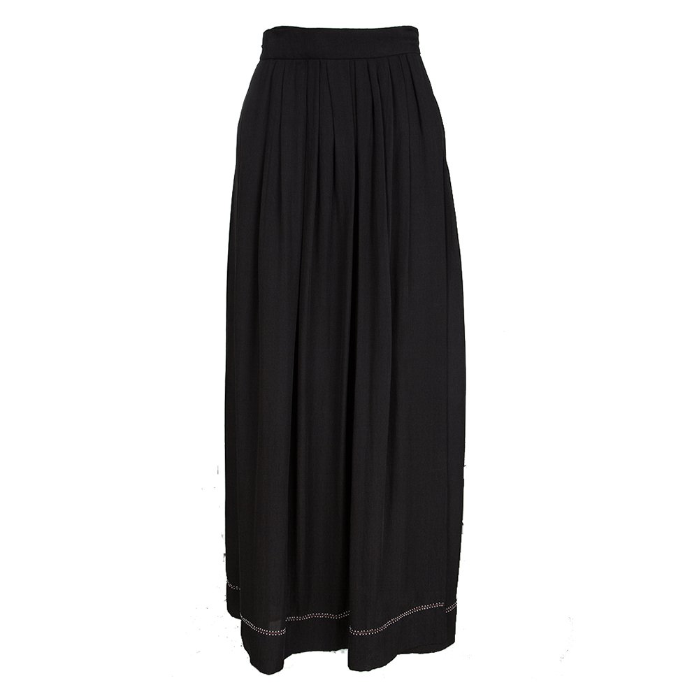 Pre Owned Isabel Marant Black Crepe Moody Embellished Wrap Maxi Skirt S