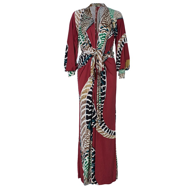 Issa Multicolor Tie-front Maxi Dress