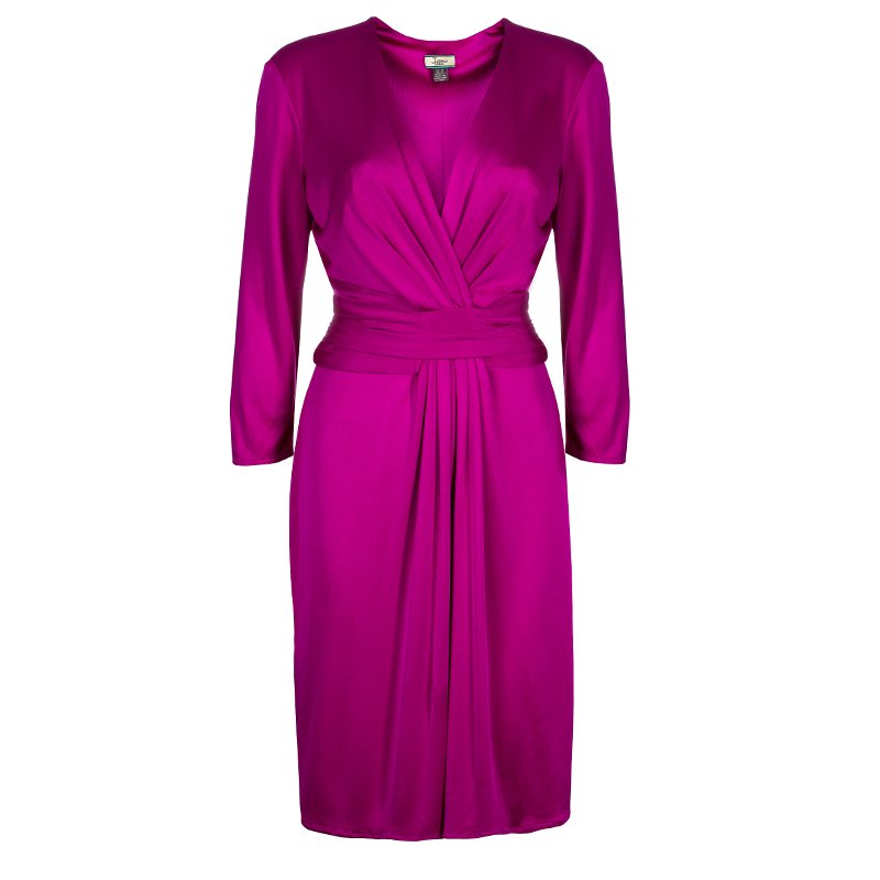 Pre Owned Issa London Pink Draped Dress M