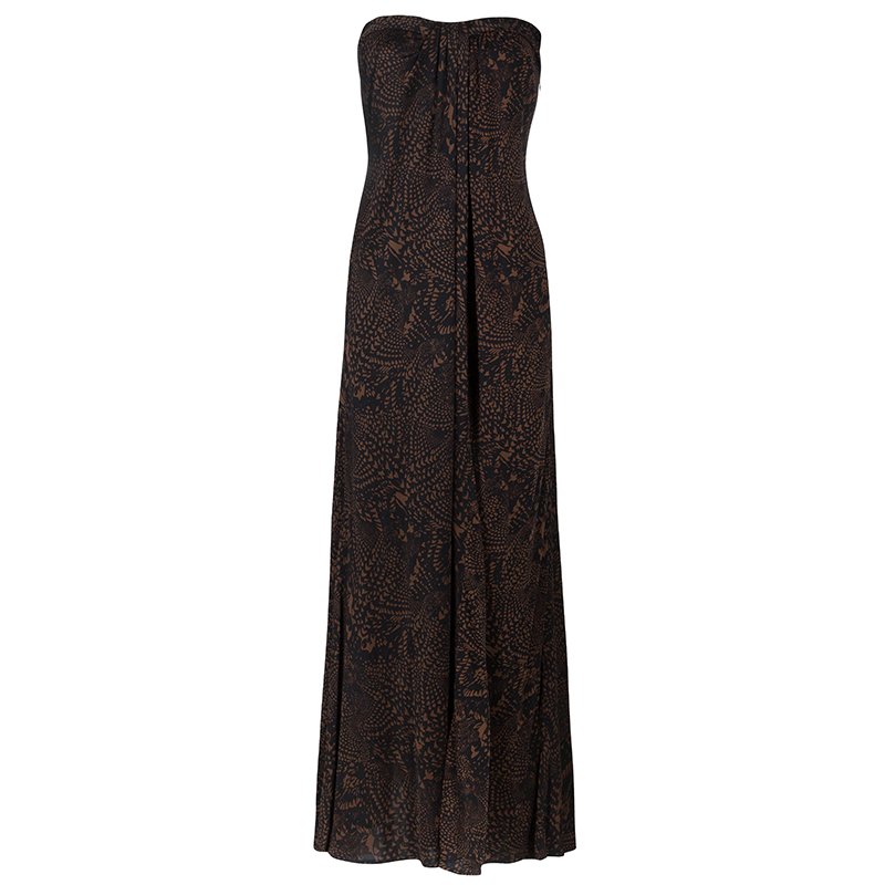 مملوكة مسبقًا Issa London Brown Long Printed Maxi Dress S