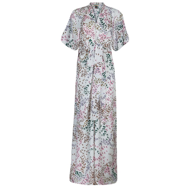 Issa White Printed Kaftan L