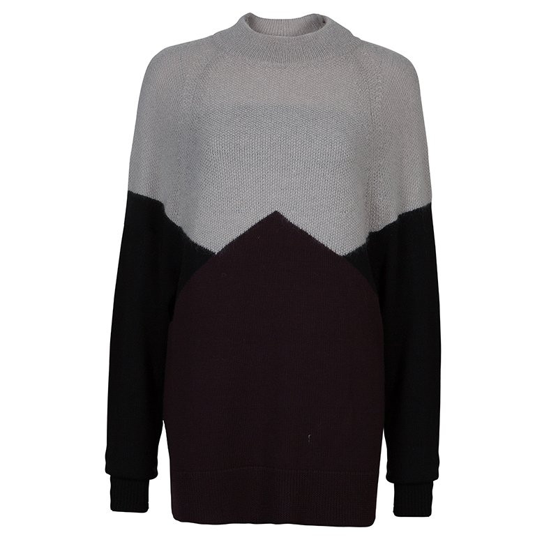 Jason Wu Color Block Knit Sweater L