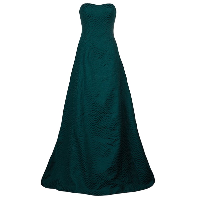 Jason Wu FA'14 Evergreen Jacquard Strapless Gown M