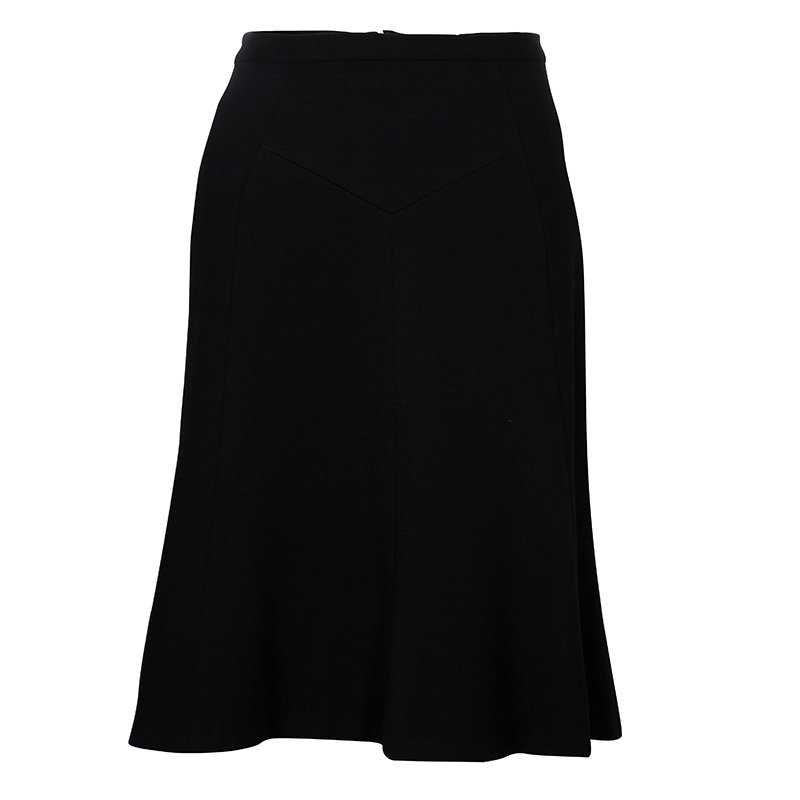 Jason Wu Black Knit Knee Length A-Line Skirt  L