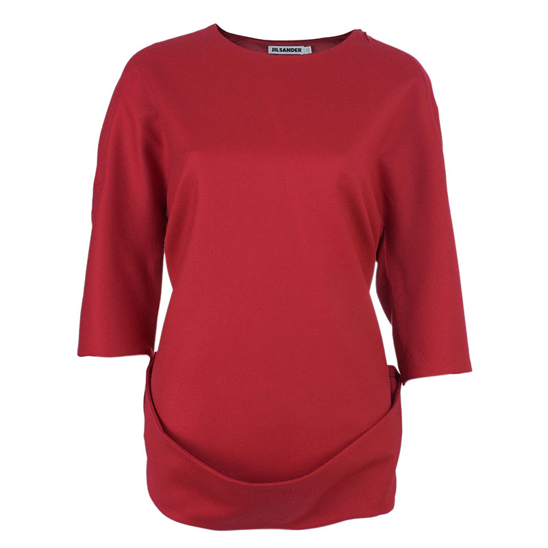 Pre Owned Jil Sander Cashmere Belted Top S